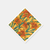 Serviette En Papier Fleurs de jour tawny, bleu et jaune (Coin)