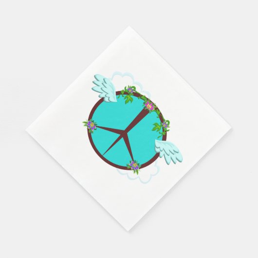 Serviette En Papier Fleurs de la Paix (Coin)