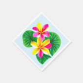 Serviette En Papier Fleurs de la Plumeria tropicale (Coin)