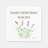 Serviette En Papier Fleurs de lavande herbes d'aquarelle Douche nuptia (Devant)