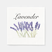 Serviette En Papier Fleurs de lavande herbes d'aquarelle violet chic (Devant)