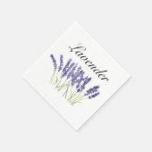 Serviette En Papier Fleurs de lavande herbes d'aquarelle violet chic (Coin)