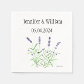 Serviette En Papier Fleurs de lavande herbes d'aquarelle violet Mariag (Devant)