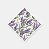 Serviette En Papier Fleurs de Lavande Violette Aquarelle Botanique (Coin)