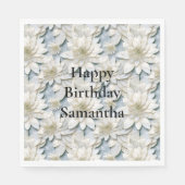 Serviette En Papier Fleurs de Lotus Bleues Blances (Devant)