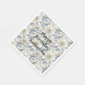 Serviette En Papier Fleurs de Lotus Bleues Blances (Coin)