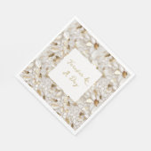 Serviette En Papier Fleurs de lotus en or blanc (Coin)