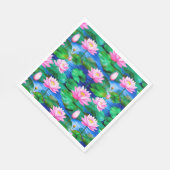 Serviette En Papier Fleurs de Lotus roses sur un étang (Coin)
