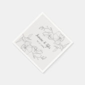 Serviette En Papier Fleurs de Magnolia rustique Mariage d'été (Coin)