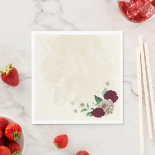 Serviette En Papier fleurs de mariage champagne de Bourgogne