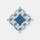 Serviette En Papier Fleurs de mariage du milieu du siècle | Impression (Coin)