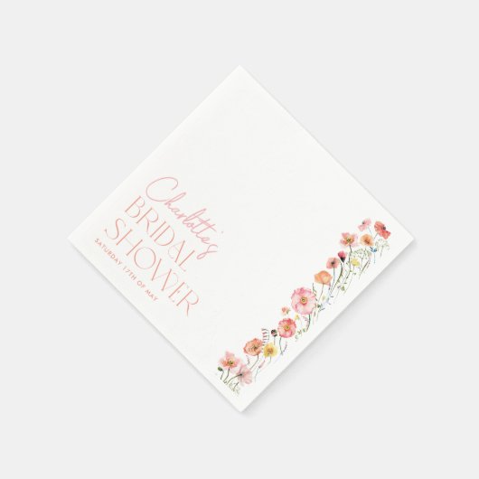 Serviette En Papier Fleurs de mariage floral Poppy Fleur sauvage (Coin)