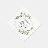 Serviette En Papier Fleurs de mariée verdure feuilles d'eucalyptus géo (Coin)