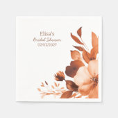 Serviette En Papier Fleurs de Moka Aquarelle Cérémonie de Mariage Pers (Devant)