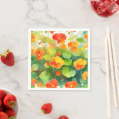 Serviette En Papier Fleurs de Nasturtium vibrantes (En situation)