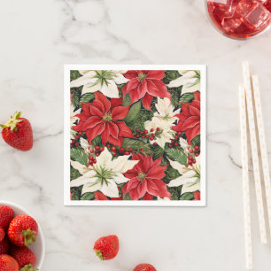 Serviette En Papier Fleurs de Noël