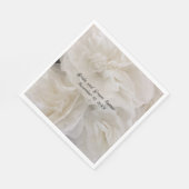 Serviette En Papier Fleurs de papier blanc élégant (Coin)