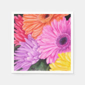 SERVIETTE EN PAPIER FLEURS DE PAPIER GERBER BRILLANTES NAPKINS (Devant)