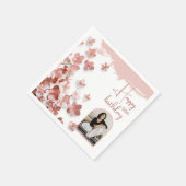 Serviette En Papier Fleurs de Parties scintillant rose Photo florale 5 (Coin)