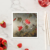 Serviette En Papier Fleurs de passion avec tête de colibris (En situation)