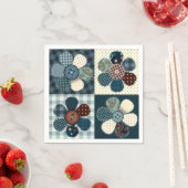 Serviette En Papier Fleurs de Patchwork (En situation)