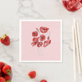 Serviette En Papier Fleurs de pavot (En situation)