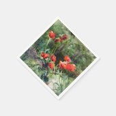 Serviette En Papier Fleurs de pavot rouge (par Mildred Anne Butler) (Coin)