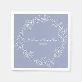 Serviette En Papier Fleurs de périwinkle Boho Mariage romantique (Devant)