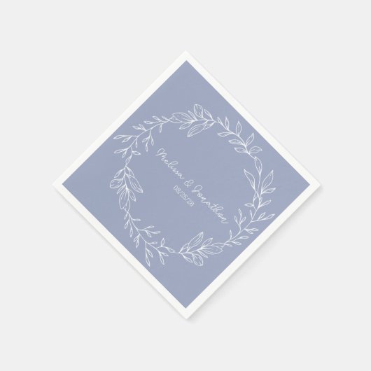 Serviette En Papier Fleurs de périwinkle Boho Mariage romantique (Coin)
