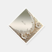 Serviette En Papier Fleurs de perles blanches modernes (Coin)