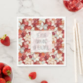 Serviette En Papier Fleurs de perles rouges (En situation)