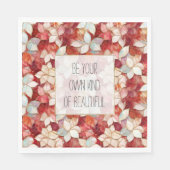 Serviette En Papier Fleurs de perles rouges (Devant)