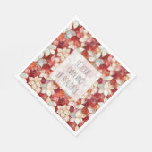 Serviette En Papier Fleurs de perles rouges (Coin)