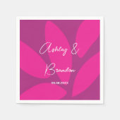Serviette En Papier Fleurs de pétale botanique Mod Fuchsia Mariage (Devant)