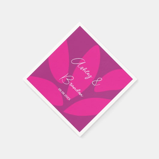 Serviette En Papier Fleurs de Pétale de Fleur Mod Botanique Fuchsia Ma (Coin)
