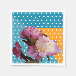 Serviette En Papier Fleurs de pivoine rose Élégant Papier serviettes