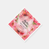 Serviette En Papier Fleurs de pivoines roses à l'aquarelle (Coin)