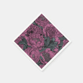 Serviette En Papier Fleurs de pivoines violettes (Coin)