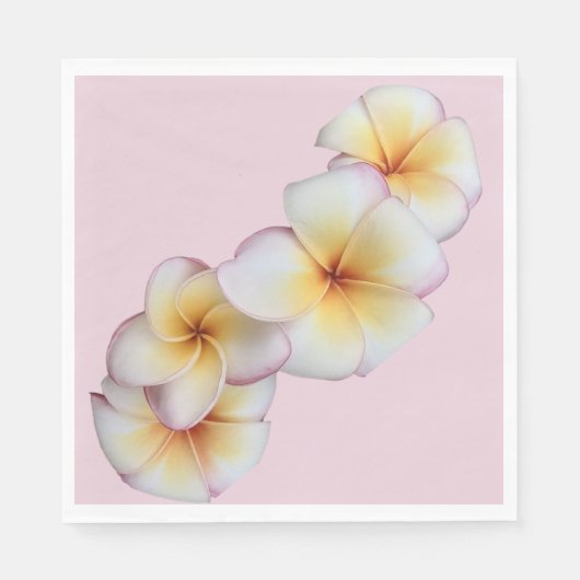 Serviette En Papier Fleurs de Plumeria  (Devant)