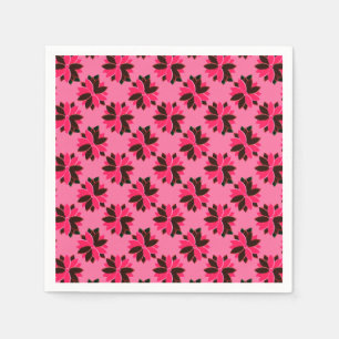 Serviette En Papier Fleurs de Poinsététie métallique-9 rose-rouge-NAPK