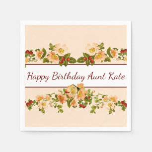 Serviette En Papier Fleurs de pommier et baies Féminin