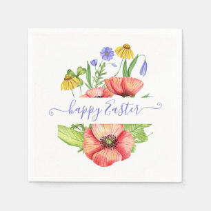 Serviette En Papier Fleurs de printemps aquarelle personnalisées 