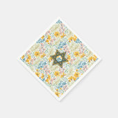 Serviette En Papier Fleurs de printemps avec l'étoile de David (Coin)