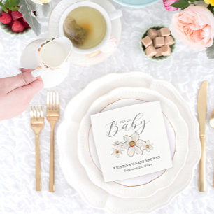 Serviette En Papier Fleurs de printemps Bonjour Baby shower papier Nap