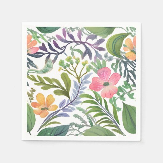 Serviette En Papier Fleurs de printemps | Champs de fleurs (Devant)