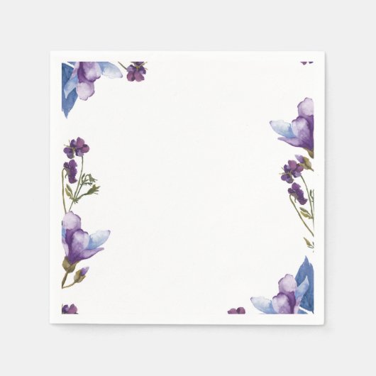 Serviette En Papier Fleurs de printemps délicates florale violette (Devant)