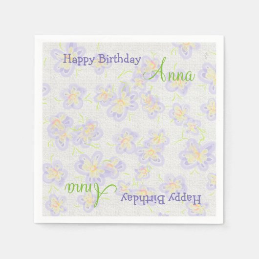 Serviette En Papier Fleurs de printemps (lilas) (Devant)