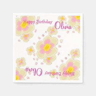 Serviette En Papier Fleurs de printemps (rose)