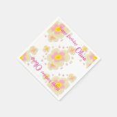 Serviette En Papier Fleurs de printemps (rose) (Coin)
