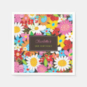 Serviette En Papier Fleurs de printemps Whimsical Jardin Fête d'annive (Devant)